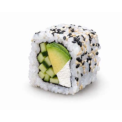 Kalifornische Avocado, Gurke und Käse, Remoulade, Sesam – Easy Sushi