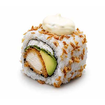Cali Caesar Style, gebratenes Hähnchen, Avocado, Rucola, Parmesan, gegrillte Zwiebeln – Easy Sushi