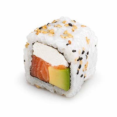 Kalifornischer Lachs, Avocado und Käse, Sesam – Easy Sushi