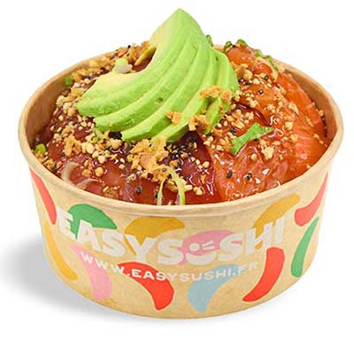 Gemischtes Chirashi mit mariniertem Thunfisch und Lachs auf einem Bett aus Essigreis – Easy Sushi