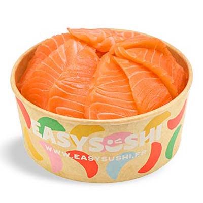 Chirashi mit frischem Lachs auf einem Bett aus gesäuertem Reis – Easy Sushi