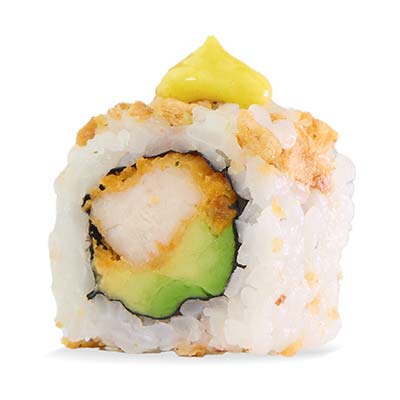 Gebratenes Hähnchen nach kalifornischer Art, Avocado, Frühlingszwiebeln, gegrillte Zwiebeln, Currysauce – Easy Sushi