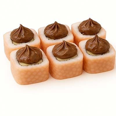 Maki alla banana con latte zuccherato, Nutella e mandorle - Easy Sushi