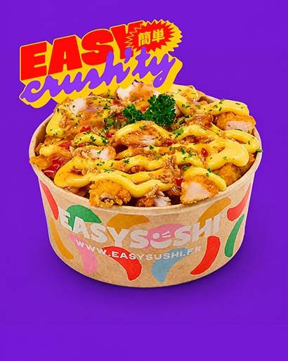 Easy Crush'ty Cheddar und Thai-Sauce, gebratene Hähnchenfilets, Reis, Röstzwiebeln, Petersilie – Easy Sushi