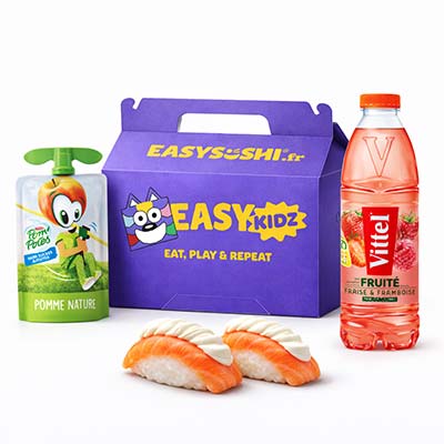 Einfaches Kindermenü: Nigiri mit Lachs, Käse und halber Avocado – Easy Sushi