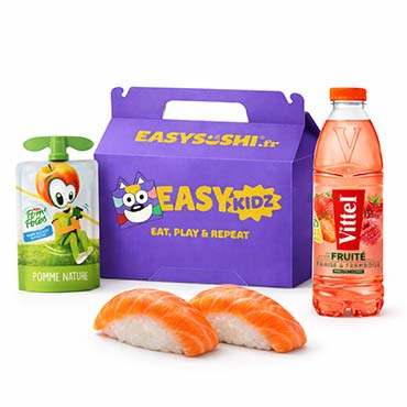 Einfaches Kindermenü: Lachs-Nigiri und eine halbe Avocado – Easy Sushi