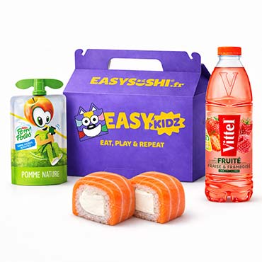 Einfaches Kindermenü, 6 Lachs-Käse-Rollen – Easy Sushi