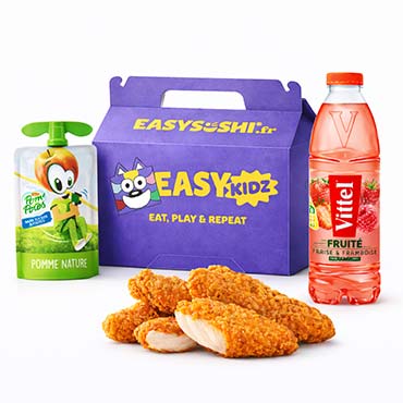 Einfaches Kindermenü, 4 frittierte Hähnchenstreifen – Easy Sushi