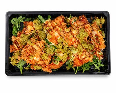 Fisch auf knusprigem „ROTE SAUCE“-Lachs