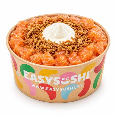 Poke bowl sweet sensation, riz, sauce tartare, cheese, saumon, oignons grillés - Easy Sushi