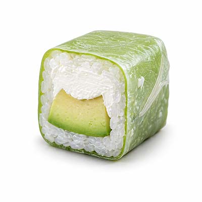 Avocado-Käse-Frühlingsrolle, grüner Salat – Easy Sushi