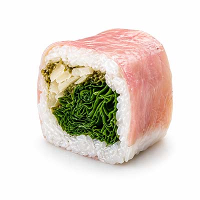 Italienische Frühlingsrolle, Parmesan, Rucola, Pesto, Prosciutto – Easy Sushi