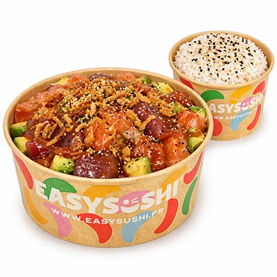 Klassisches gemischtes Thunfisch- und Lachstatar, Avocado, Frühlingszwiebeln, gegrillte Zwiebeln, gehackte Erdnüsse, hausgemachte Remoulade – Easy Sushi